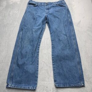 Dickies Baggy Jeans Mens 38x30 Blue Denim Cotton Loose Fit Distressed Workwear